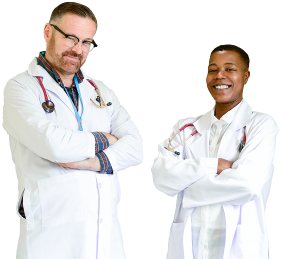 Doctors with arms crossed